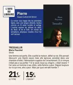 E.Leclerc Espace Culturel Tressaillir maria pourchet stock offre