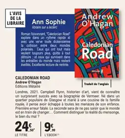E.Leclerc Espace Culturel Caledonian road andrew o'hagan editions métailié offre