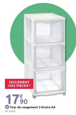 Mr Bricolage Tour de rangement 3 tiroirs A4 offre