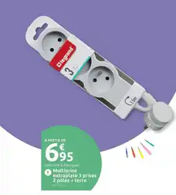 Mr Bricolage Multiprise extraplate 3 prises 2 pôles + terre offre