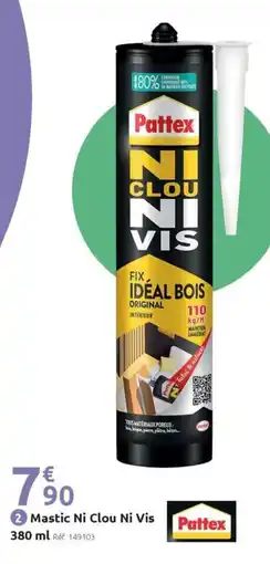 Mr Bricolage PATTEX Mastic Ni Clou Ni Vis offre
