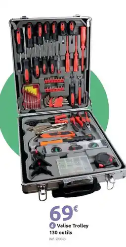 Mr Bricolage Valise Trolley 130 outils offre