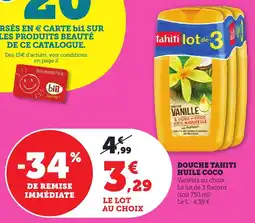 Maximarché Douche tahiti huile coco offre