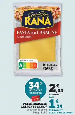Maximarché Pates fraiches lasagnes rana offre