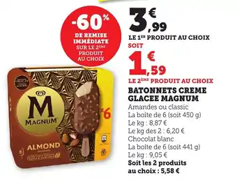 Maximarché Batonnets creme glacee magnum offre