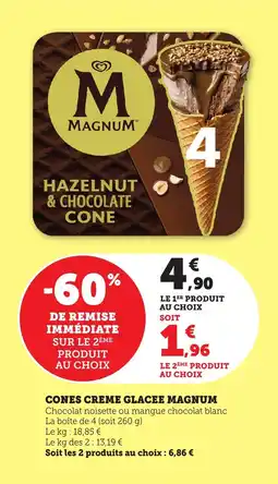 Maximarché Cones creme glacee magnum offre