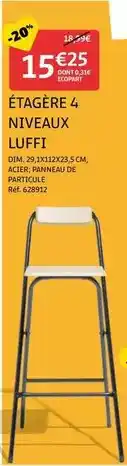 Gifi Dim - étagère 4 niveaux luffi offre