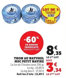 Maximarché Thon au naturel msc petit navire offre