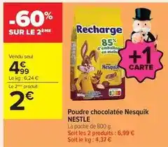 Carrefour Drive Nestlé - poudre chocolatée nesquik offre