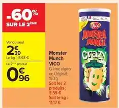 Carrefour Drive Vico - monster munch offre