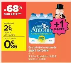 Carrefour Drive Eau minérale naturelle offre