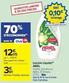Carrefour Drive Ariel - lessive liquide offre
