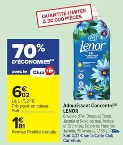 Carrefour Drive Lenor - adoucissant concentré offre