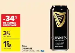 Carrefour Drive Guinness - bière offre