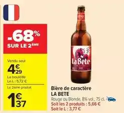 Carrefour Drive Bière de caractere offre