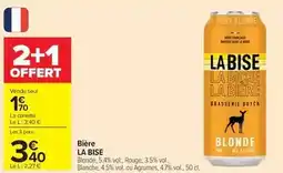 Carrefour Drive La bise - bière offre