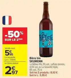 Carrefour Drive Bière bio offre