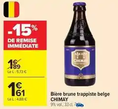 Carrefour Drive Bière brune trappiste belge offre