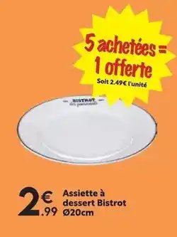 Maxi Bazar Assiette à dessert bistrot 20cm offre
