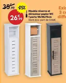 Maxi Bazar Meuble réserve et dérouleur papier wc 1 porte offre