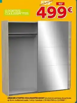 BUT Armoire 2 portes coulissantes ghost offre