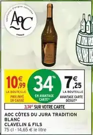 Intermarché Aoc - aoc côtes du jura tradition blanc offre