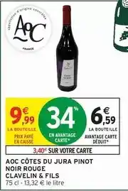Intermarché Aoc - aoc côtes du jura pinot noir rouge offre