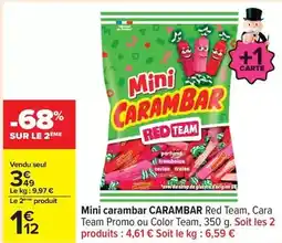 Carrefour Carambar - mini red team, cara offre