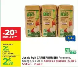 Carrefour Carrefour - jus de fruit bio offre