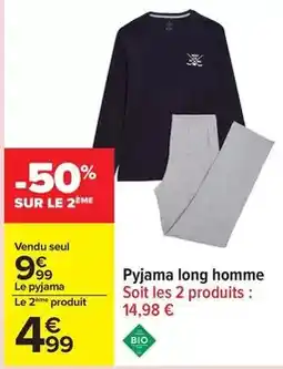 Carrefour Pyjama long homme offre