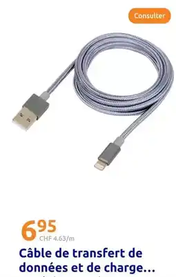 Action Câble de transfert de données et de charge offre