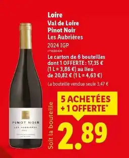 Lidl Loire val de loire pinot noir offre