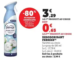 Maximarché Desodorisant febreze offre