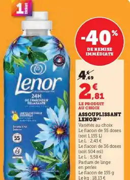 Hyper U Assouplissant lenor offre