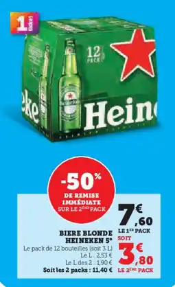 Hyper U Biere blonde heineken 5 offre