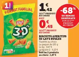 Hyper U Biscuits aperitifs 3d lay's bugles offre