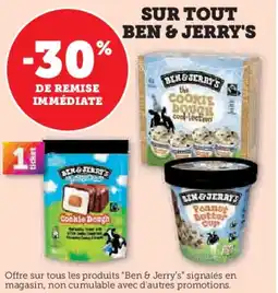 Hyper U Sur tout ben & jerry's offre