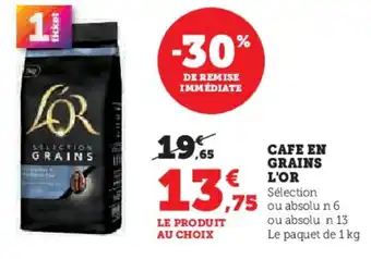 Hyper U Cafe en grains l'or offre