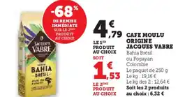 Hyper U Cafe moulu origine jacques vabre offre