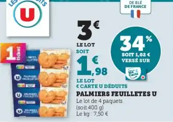 Hyper U Palmiers feuilletes u offre