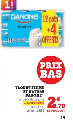 Hyper U Yaourt ferme et nature danone offre