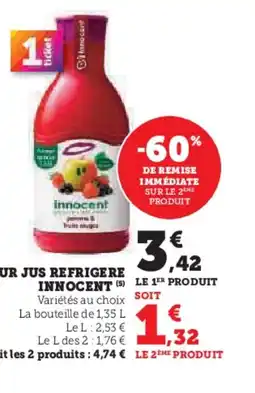 Hyper U Pur jus refrigere innocent offre