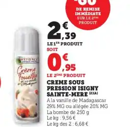 Hyper U Creme sous pression isigny sainte-mere offre