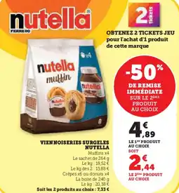 Hyper U Viennoiseries surgeles nutella offre