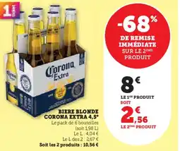 Hyper U Biere blonde corona extra 4,5° offre