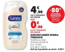 Hyper U Douche sanex derma therapie offre