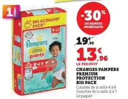 Hyper U Changes pampers premium protection big pack offre