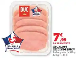 Hyper U Escalope de dinde duc offre