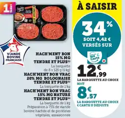 Hyper U Hach'ment bon 15% mg tendre et plus la barquette offre