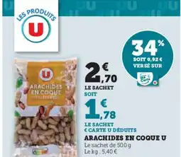 Hyper U Arachides en coque u offre